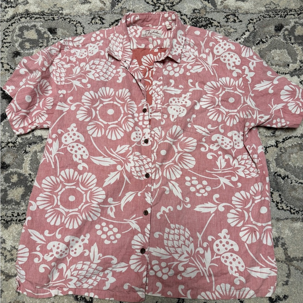 Men's Short-Sleeve Button-Down Shirt in Rose Pink Floral